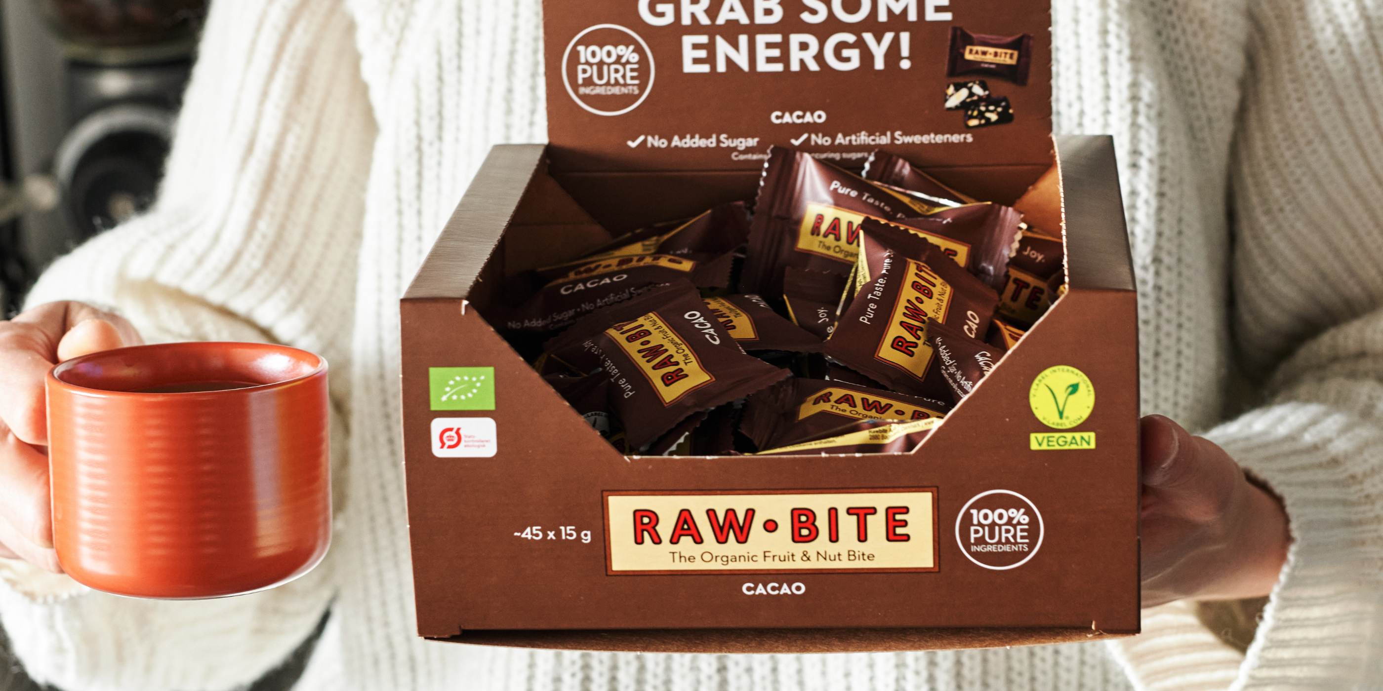 RAWBITE Cacao Office Box med kaffekop