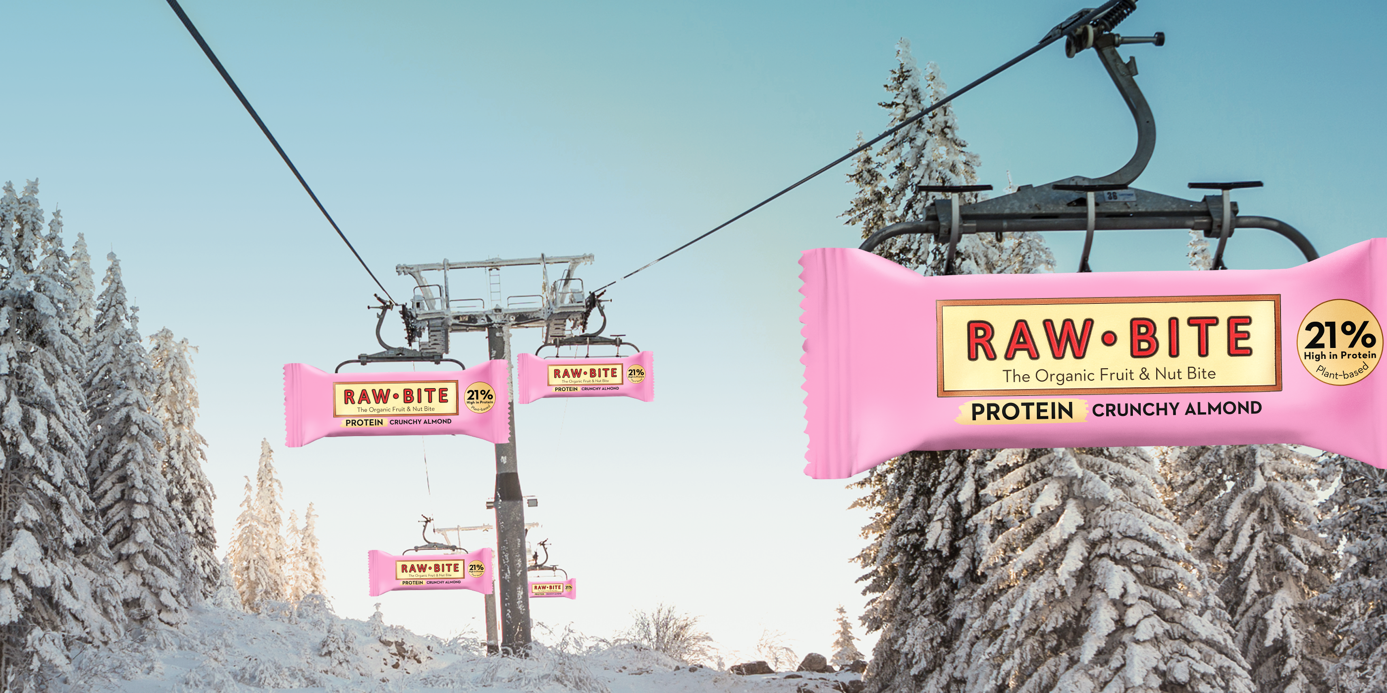 RAWBITE Protein Crunchy Almond som skilift